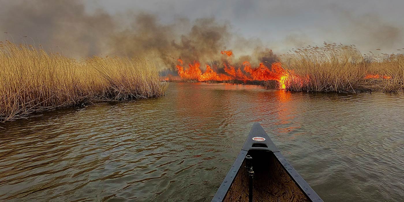2022: Effective spring burn in the Saskatchewan River Delta.